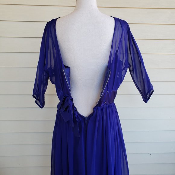 Vintage 50s/60s Union Label Violet Blue Party Dress from Toby Lynn - Picture 13 of 15
